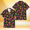 Miami Marlins Pink Orange Black Background 3D Hawaiian Shirt Gift For Fans