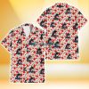 Miami Marlins Tiny Red Hibiscus Green Leaf White Cube Background 3D Hawaiian Shirt Gift For Fans