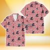 Miami Marlins Tiny White Hibiscus Pattern Red Background 3D Hawaiian Shirt Gift For Fans