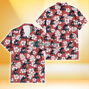 Miami Marlins White Hibiscus Indian Red Background 3D Hawaiian Shirt Gift For Fans