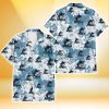 Miami Marlins White Hibiscus Orchid Light Blue Background 3D Hawaiian Shirt Gift For Fans