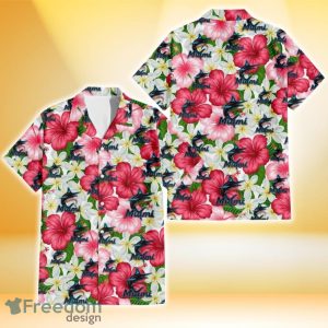 Miami Marlins White Porcelain Flower Pink Hibiscus White Background 3D Hawaiian Shirt Gift For Fans
