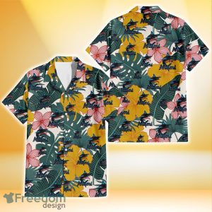 Miami Marlins Yellow Hibiscus Green Banana Leaf Pink Porcelain Flower 3D Hawaiian Shirt Gift For Fans