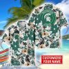 Michigan State Spartans Aloha 3D Hawaiian Shirt Flower Sport Team Beach Shirt Custom Name