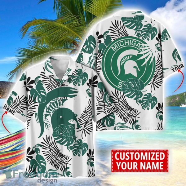 Michigan State Spartans Aloha Hawaiian Shirt Custom Name Summer Gift Holiday Team Shirt