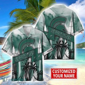 Michigan State Spartans Hawaii Shirt Custom Name Sports Team Beach Shirt