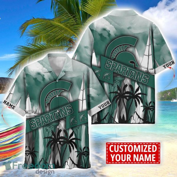 Michigan State Spartans Hawaii Shirt Custom Name Sports Team Beach Shirt