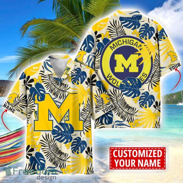 Michigan Wolverines Aloha Hawaiian Shirt Custom Name Summer Gift Holiday Team Shirt