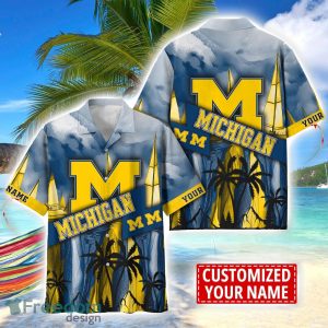 Michigan Wolverines Hawaii Shirt Custom Name Sports Team Beach Shirt
