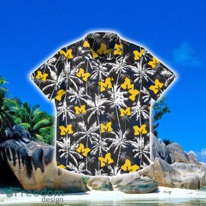 Michigan Wolverines NCAA Black Floral Hawaiian Shirt Special Gift For Fans