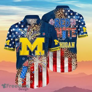 Michigan Wolverines NCAA2 Hawaiian Shirt 4th Of July Independence Day Ideal Gift For Men And Women Fans