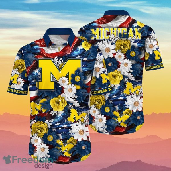 Michigan Wolverines NCAA2 Hawaiian Shirt 4th Of July Independence Day Special Gift For Men And Women Fans