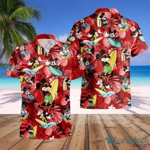 Mickey Mouse Costume Disney Summer Red 3D Hawaiian Shirt Perfect Gift
