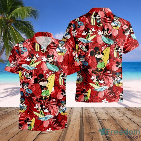Mickey Mouse Costume Disney Summer Red 3D Hawaiian Shirt Perfect Gift