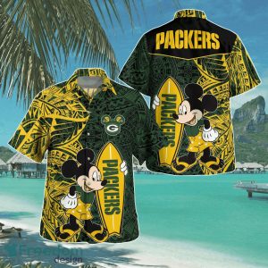 Mickey Walt Disney Green Bay Packers Tribal Hawaii Shirt Aloha Shirt For Men Women