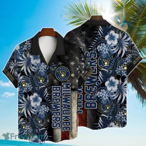Milwaukee Brewers Hibiscus 2023 AOP Hawaiian Shirt For Men Women