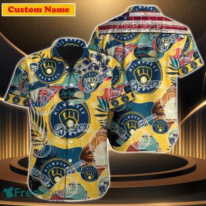 Milwaukee Brewers MLB Custom Name Hawaiian Shirt For Men Women Special Gift For Fan
