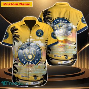 Milwaukee Brewers MLB Custom Name Hawaiian Shirt Great Gift For Men Women Fans