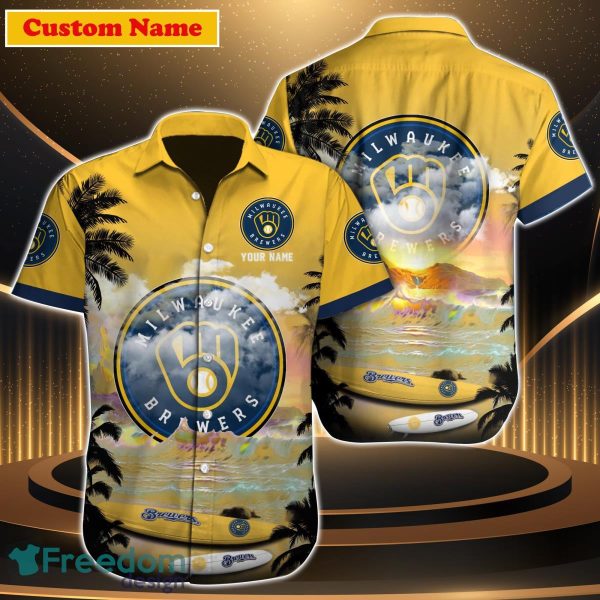 Milwaukee Brewers MLB Custom Name Hawaiian Shirt Great Gift For Men Women Fans