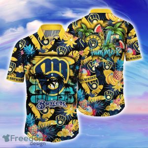 Milwaukee Brewers MLB Flower Hawaiian Shirt For Men Women Great Gift For Fans