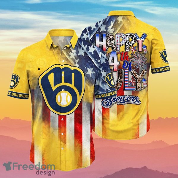 Milwaukee Brewers MLB Hawaiian Shirt 4th Of July Independence Day Best Gift For Men And Women Fans