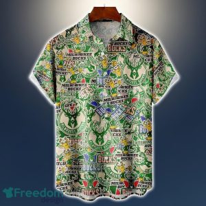Milwaukee Bucks Logo All Printed 3D Hawaiian Shirt For Fans NBA Hawaiian Shirt