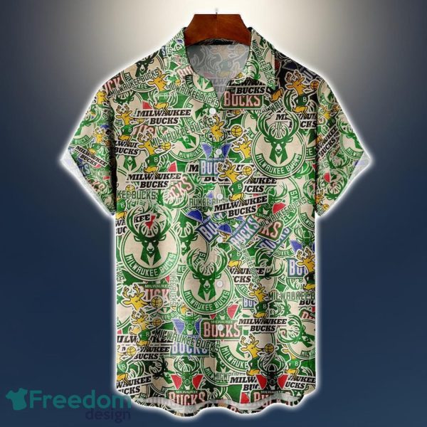 Milwaukee Bucks Logo All Printed 3D Hawaiian Shirt For Fans NBA Hawaiian Shirt