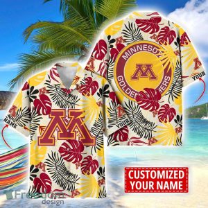 Minnesota Golden Gophers Aloha Hawaiian Shirt Custom Name Summer Gift Holiday Team Shirt