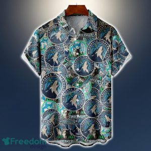 Minnesota Timberwolves Logo All Printed 3D Hawaiian Shirt For Fans NBA Hawaiian Shirt