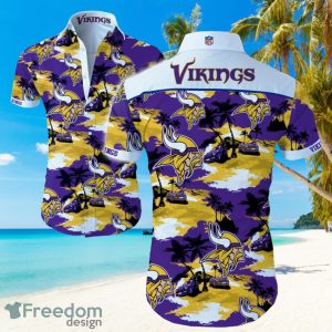 Minnesota Vikings Logo Hawaiian Summer Beach Shirt Full Print