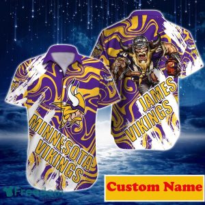 Minnesota Vikings NFL Custom Name Hawaiian Shirt For Men And Women Special Gift For True Fans