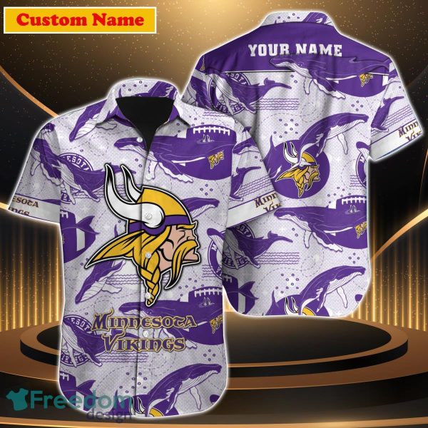 Minnesota Vikings NFL Custom Name Hawaiian Shirt Special Gift For Men Women Fans