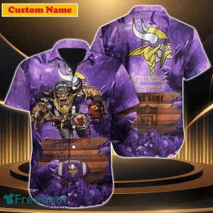 Minnesota Vikings NFL Custom Name Hawaiian Shirt Unique Gift For Men Women Fans