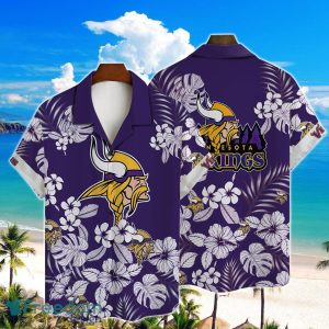 Minnesota Vikings NFL Hibiscus 2023 AOP Hawaiian Shirt For Men Women