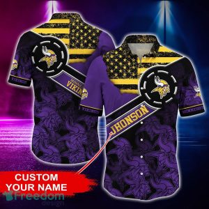 Minnesota Vikings Personalized Button Shirt NFL Hawaiian Shirt Custom Name