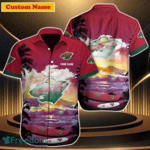 Minnesota Wild NHL Custom Name Hawaiian Shirt Great Gift For Men Women Fans