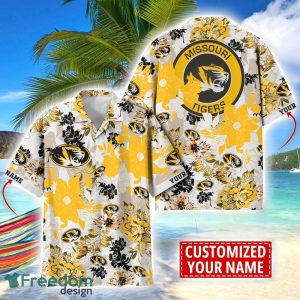 Missouri Tigers Custom Aloha 3D Hawaiian Shirt Flower Sport Team Beach Shirt Custom Name