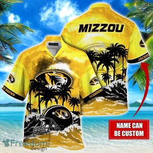 Missouri Tigers NCAA Hawaiian Shirt Coconut Tree Waves Beach Hawaii Shirt Custom Name For Fans