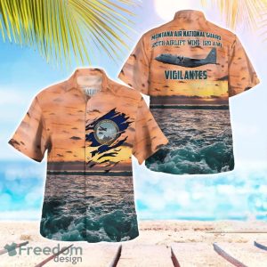 Montana Air National Guard 120th Airlift Wing (120 AW) C-130H Hercules Beach Shirt For Team