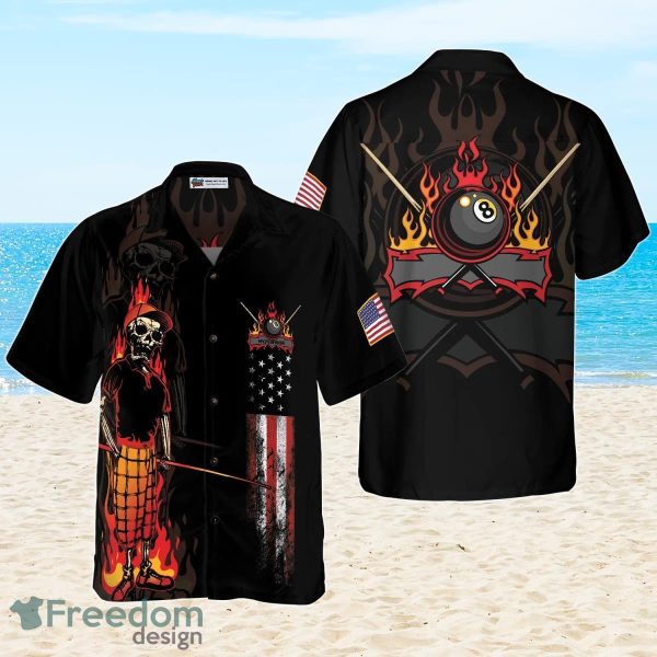 Mr Bones 8 Ball American Flag Billiards Hawaiian Shirt Best Gift For Men And Women