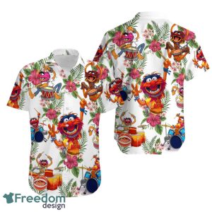 Muppet Playing Drum Tropical Flower Hawaiian Shirt