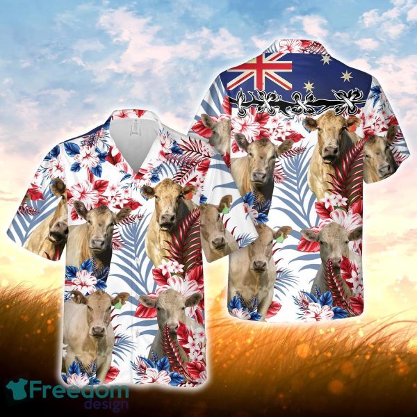 Murray Grey Australian Flag Hawaiian Flowers All Over Printed 3D Hawaiian Shirt For Men Women