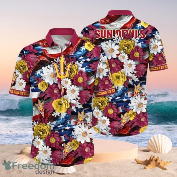 NCAA Arizona State Sun Devils Design Logo Gift For Fan Independence Day Hawaii Shirt Full Over Print