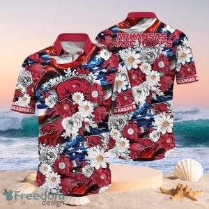 NCAA Arkansas Razorbacks Design Logo Gift For Fan Independence Day Hawaii Shirt Full Over Print