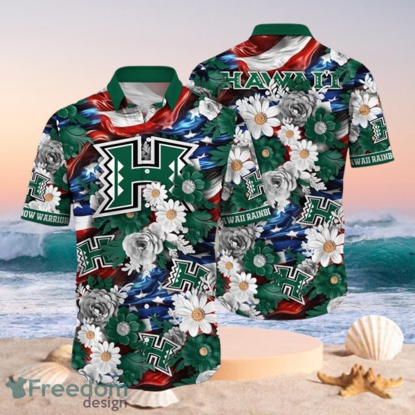 NCAA Hawaii Rainbow Warriors Design Logo Gift For Fan Independence Day Hawaii Shirt Full Over Print