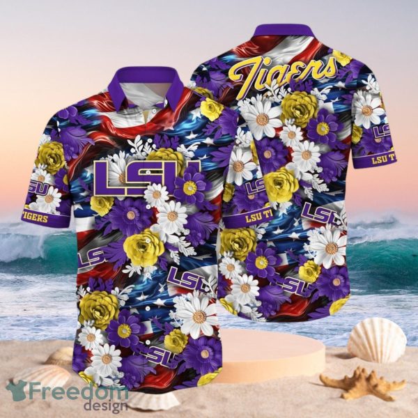 NCAA LSU TIGERS Design Logo Gift For Fan Independence Day Hawaii Shirt Full Over Print
