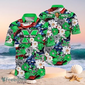 NCAA Marshall Thundering Herd Design Logo Gift For Fan Independence Day Hawaii Shirt Full Over Print