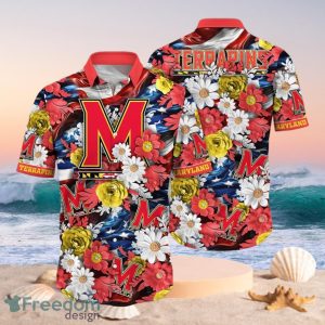 NCAA Maryland Terrapins Design Logo Gift For Fan Independence Day Hawaii Shirt Full Over Print