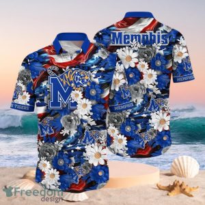 NCAA Memphis Tigers Design Logo Gift For Fan Independence Day Hawaii Shirt Full Over Print
