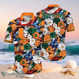 NCAA Miami Hurricanes Design Logo Gift For Fan Independence Day Hawaii Shirt Full Over Print